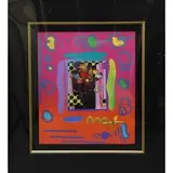 Peter Max, Untitled, Mixed media with acrylic painting and collage on paper
