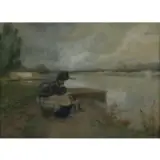 Alfred Emile Leopold Stevens, Landscape, Gouache