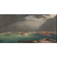Girolamo Gianni, Valletta Harbor, Oil on canvas