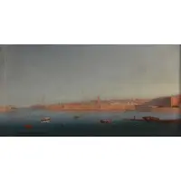 Girolamo Gianni, Valletta Harbor Scene, Oil on canvas