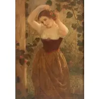Henry Augustus Loop, Young Maiden in the Woods, 1872, Oil on canvas