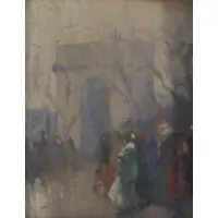 Lester D. Boronda, L'Arc de Triomphe, Oil on board