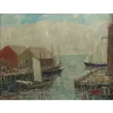 Charles E Duncan Rodick, Port Scene, Oil on canvas