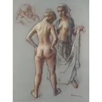 Robert Brackman, Nudes, Pastel