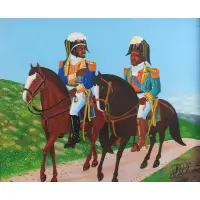 Saint-Louis Blaise, Soldiers, Oil on board