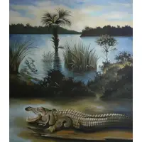 Lowell Nesbitt, Glades National Park, Florida, 1989, Oil on canvas