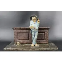 A reputashunn like mine ishnt built overnight by Gene Zesch, Bronze Sculpture "A reputashunn like mine ishnt built overnight", sold Jun 2022