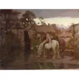 Godfrey Douglas Giles, When the Toll of Day is Over, Oil on canvas