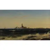 William de Haas, Lighthouse, Oil on canvas