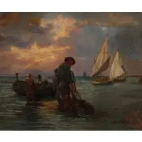 Edward Moran, Seascape, Oil on canvas