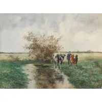 Anton Mauve, Pastoral Scene, Watercolor