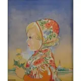 Einar Nerman, Girl, Pastel