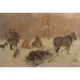 Czesław Wasilewski, Country Scene, Oil on canvas laid to board