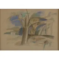 Landscape by André Derain, Watercolor, sold May 2022