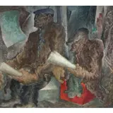 De Forest Stull, WPA Style Scene, Oil on canvas
