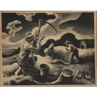 Island Hay by Thomas Hart Benton, Lithograph, sold May 2022