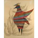 Ben Shahn, Phoenix, Screenprint with watercolors