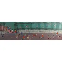 Moura Chabor, Children Playing, Oil on canvas