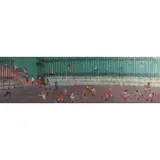 Moura Chabor, Children Playing, Oil on canvas