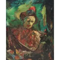 Figure by Emilio Grau Sala, Oil on board, sold May 2022