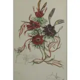 Surrealist Flowers by Salvador Dalí, Color etching, sold May 2022