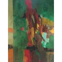 Archimage on Green by Sidney Gross, 1962, Oil on canvas, sold May 2022