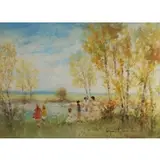Suzanne Demarest, Scene D'ete, Oil on canvas