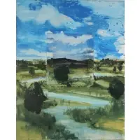 Mark Wilson, "Heroic Landscape, 1993, Oil and collage on paper