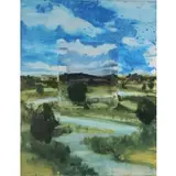 Mark Wilson, "Heroic Landscape, 1993, Oil and collage on paper