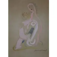 Jose de Creeft, Nude, Watercolor and Ink Signed