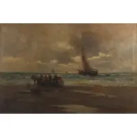 Melbourne H. Hardwick, Coastal Landscape, Oil on canvas
