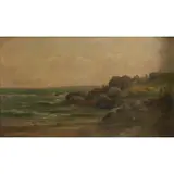 George Frank Higgins, Coastal Landscape, Oil on canvas