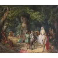 W. J. Jones, Medieval Scene, Oil on canvas