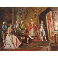 Antonio Zoppi, Court Scene, Oil on canvas