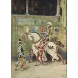 Casimiro Tomba, Medieval Scene, Watercolor