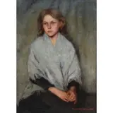 Gustave Adolph Hoffman, Girl in Blue, 1899, Oil on canvas