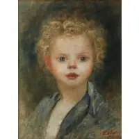 Émile Auguste Wéry, Portrait of a Child, Oil on canvas