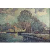 Paul Berdanier, Landscape, Oil on canvas