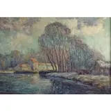 Paul Berdanier, Landscape, Oil on canvas
