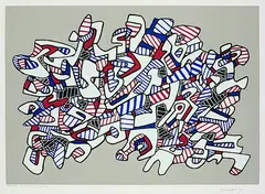 Course de galope by Jean Dubuffet, Silkscreen printed in colours, sold May 2002