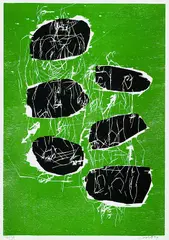 Sechs Steine by Georg Baselitz, 1991, Woodcut printed in colours, sold May 2002