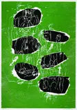 Georg Baselitz, Sechs Steine, 1991, Woodcut printed in colours