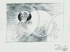 Between Detroit and Buffalo by László Moholy-Nagy, Drawing, sold May 2002