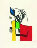 Joan Miró, Chanteur des Rues, Colour etching
