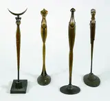 Paul Wunderlich, 4 Bronzen: Mondsichel-Stele. Stufenpyramide. Stele des Salomo. Frauenakt