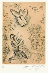 Aus: Psaumes de David by Marc Chagall, Etching, sold May 2002
