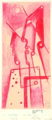 Fritz Levedag, 2 Bll.: Entwurf zu A 65 I. Rote Clowns, Tempera
