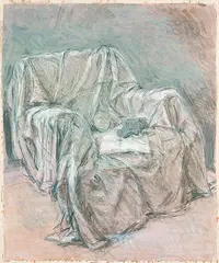 Gisela Bührmann, Verhüllter Sessel, 1972, Oil