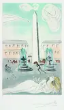 Place de la Concorde by Salvador Dalí, Colour etching, sold May 2002