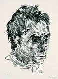 Walter Hasenclever (Kopf nach rechts) by Oskar Kokoschka, 1917, Lithograph, sold May 2002